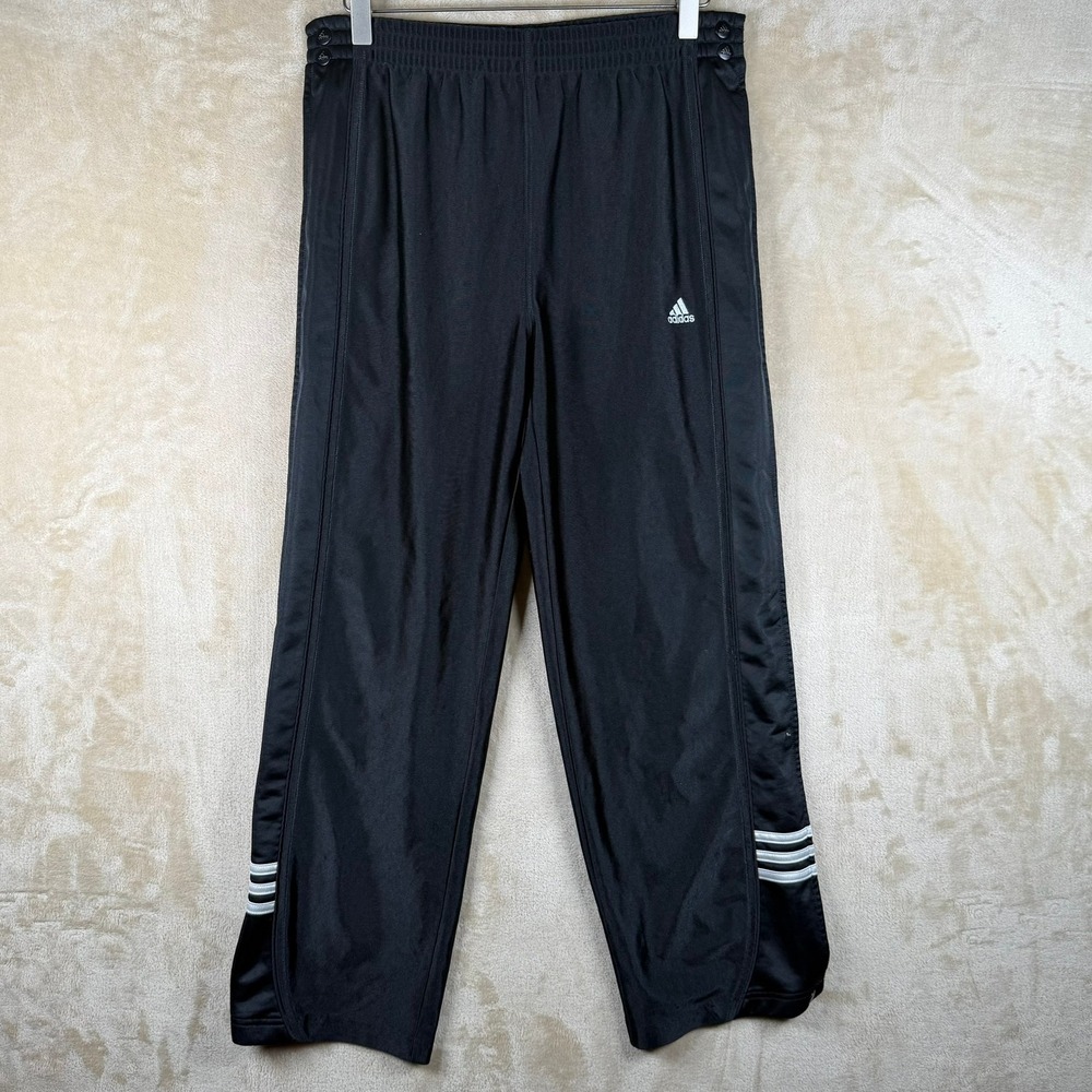 Adidas Vintage 2006 Mens Black Snap Tear Away Track Pants 173209 ATV003 Small
